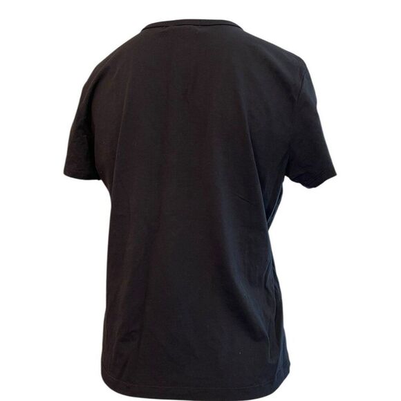 Lauren Ralph Lauren Womens Medium Black White Embroidered LRL Crown Logo T Shirt - Picture 3 of 4